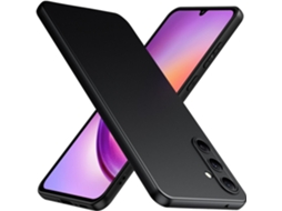Capa Para Samsung Galaxy A35 (5g) Gel Tpu Silicone Capa Preta Gtrpesp Protetor De Tela De Vidro Temperado Movilearvayotoy