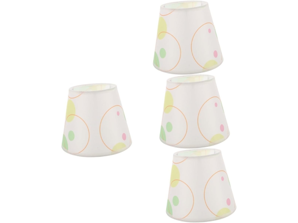 Conjunto De 4 Peças - Acessório Decorativo Cilíndrico Para Luminária De Mesa Em Tecido