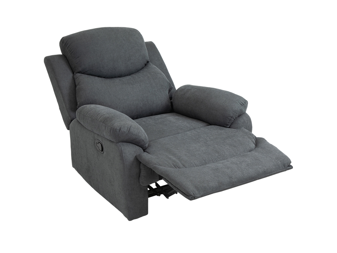 Poltrona Reclinável Manual (apoio Braços/pés, Carga 150kg, Cinza)
