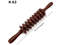 Massageador de Madeira com Rolos de Três Pontos, para Fáscia e Celulite. MDUG (estilo A3)