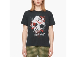 Rockinstone Friday The 13th Mask Splatter Black T-shirt Size:xxxl