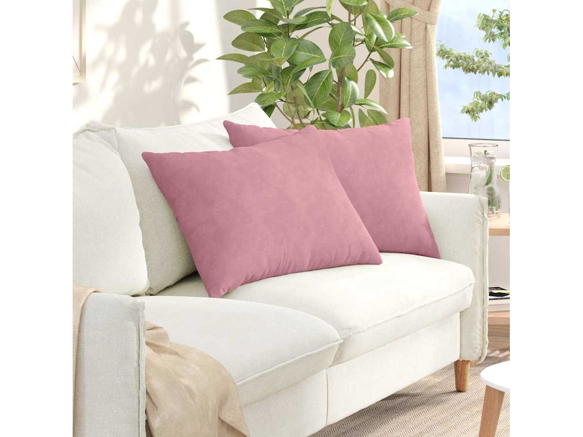 Vidaxl Travesseiros De Sofá 2 Pcs Rosa 70 X 50 Cm