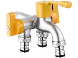 Torneira De Jardim Externa Latão Com Três Vias E Conector Para