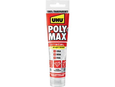 Cola e Veda UHU Poly Max Cristal Express Tubo (115 gr)