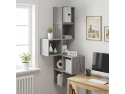 Vidaxl Estante De Canto De Parede Sonoma Cinzento 48 X 48 X 120 Cm