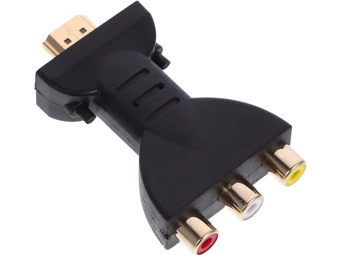 Adaptador De Vídeo Av Preto Em Plástico E Metal, Totalmente Compatível Com 1080ip E 720p.