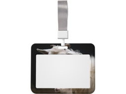 Porta Fofo Crachá Formato Ovelha Mãe, Com Cordão, À Va D Água, Vertical, Feito De Plástico, Protetor de Crachá