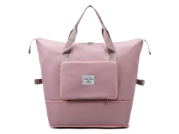Mala de Viagem Dobrável, Bolsa Esportiva Dobrável Grande Capacidade, Leve e Impermeável, Bagagem Mão Rosa. AQUAFORGE