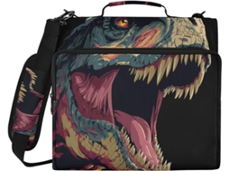 Pasta Organizadora Anime Com Zíper Preto, 3-argolas, Alça, Vários Bolsos, Ideal Escola Escritório, Com Fecho De