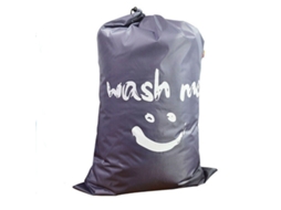 Saco de Roupa Suja Dobrável Grande Cinza com Estampa Sorriso, 70 X 90 Cm BRILVIBERA