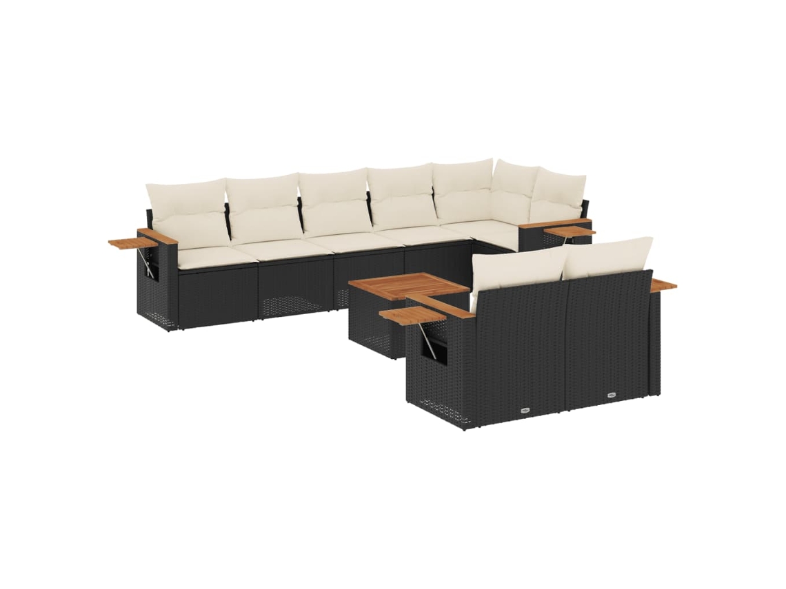 Garden Sofa Set, Garden Sofa Sets Vidaxl Preto Rattan / Vime (n/a)