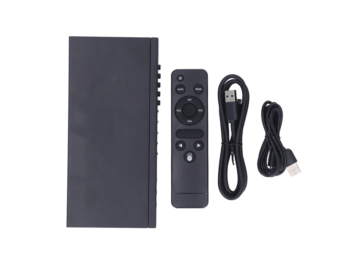 Placa De Gravação De Vídeo, Multi Switch 4x1, Suporte 720p, Controle Remoto Incluído, Preto Slowmoose