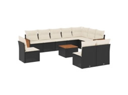 Garden Sofa Set, Garden Sofa Sets Vidaxl Preto Rattan / Vime (n/a)