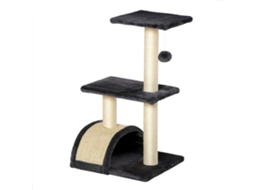 Árvore para Gatos de 72 Cm, com Postes de Sisal, Plataforma, Arranhador e Bolas de Pelúcia, Cinza. ESSÊNCIACASA