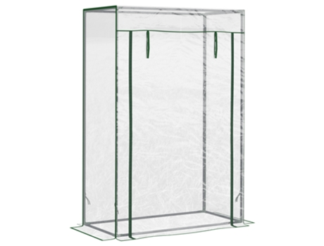 OUTSUNNY Estufa com Porta Enrolável e Estrutura de Aço Estufa de Jardim Varanda Pátio para Cultivo de Plantas 100X50X150