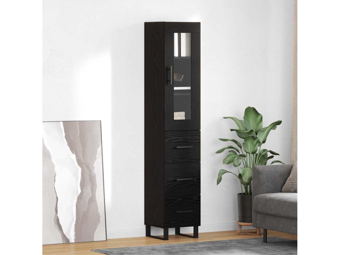 Vidaxl Buffê Carvalho Preto 34,5 X 34 X 180 Cm Derivados De Madeira