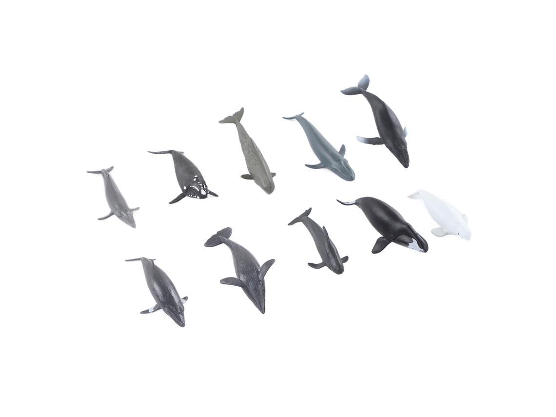 Primerox 10pcs Adorno de Baleia Plástico Modelo Animal Marinho Decorativo Moderno Presente Casa Escritório