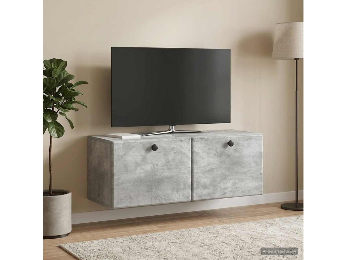 Vidaxl Gabinete De Tv De Parede 78,5 X 31 X 30 Cm Cinzento Cimento