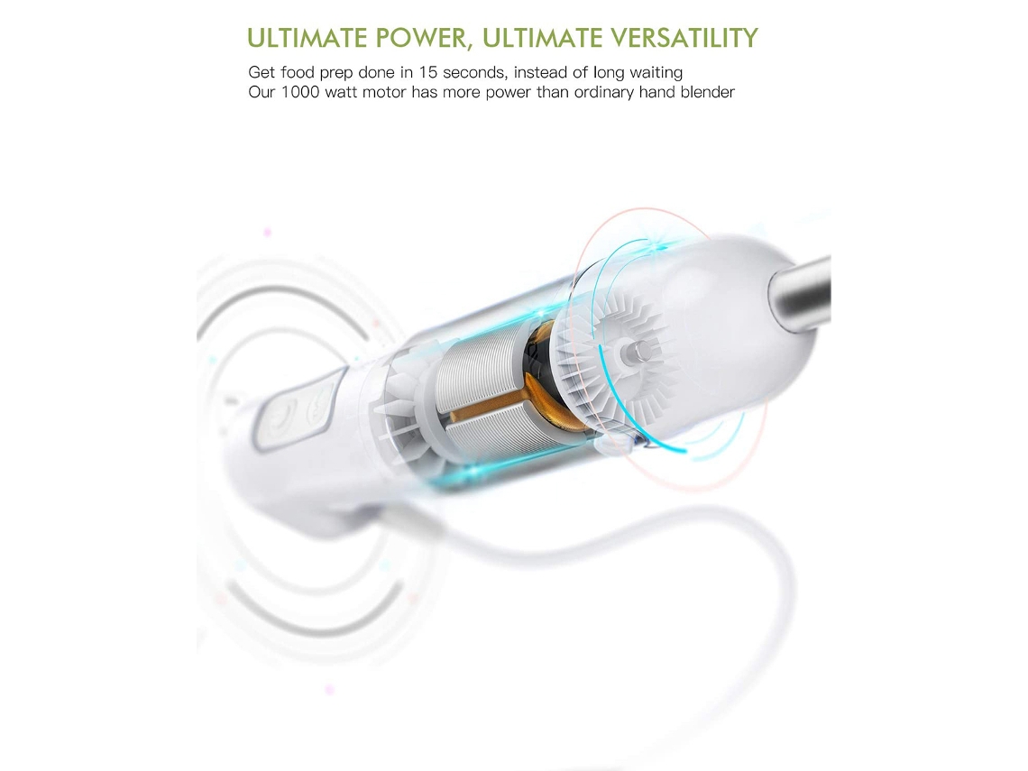 Mixer de mão Primerox Homgeek 1000w 2 em 1 com batedor, 6 velocidades, fácil de limpar