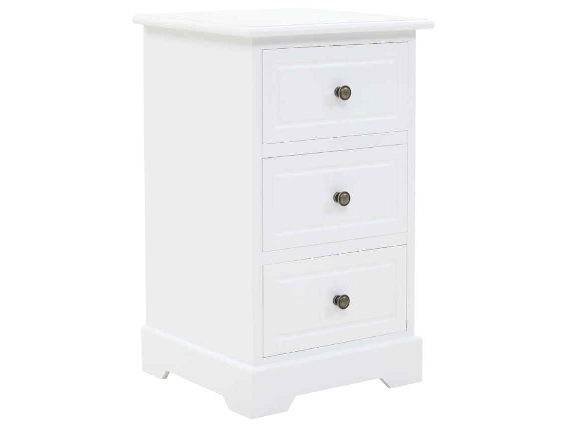 Vidaxl Mesa De Cabeceira Em Mdf E Madeira De Pinho 35x32x59 Cm