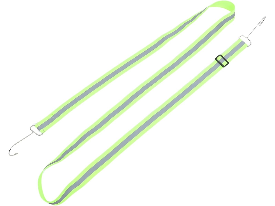 Cordão de reforço ajustável para capa de carro com faixas refletoras.