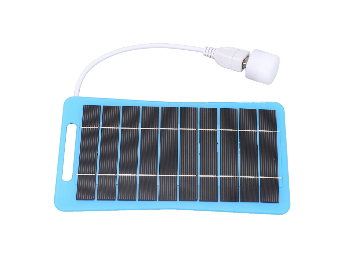 Painel Solar Portátil 5v 5w Usb Com Alça Azul Para Camping
