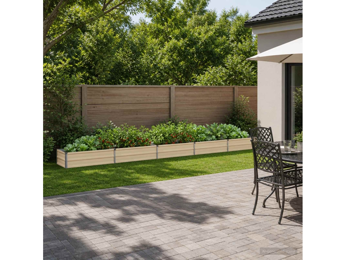 Vidaxl Cama De Jardim Elevada Ivory 400 X 40 X 24 Cm