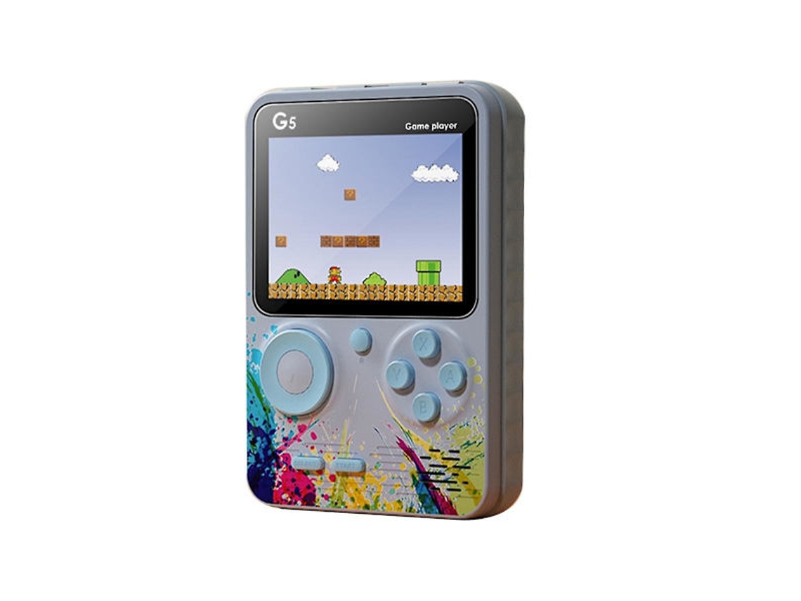 Console Portátil Retrô G5 com 500 Títulos Clássicos, Tela de 3 Polegadas, Cinza AQUAFORGE
