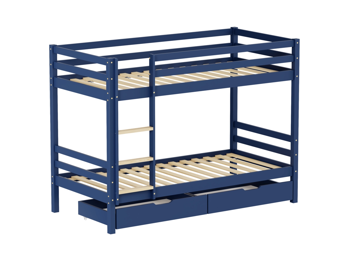 Beliche Para Crianças 190x90cm Azul Escuro Com Gavetas Ambre
