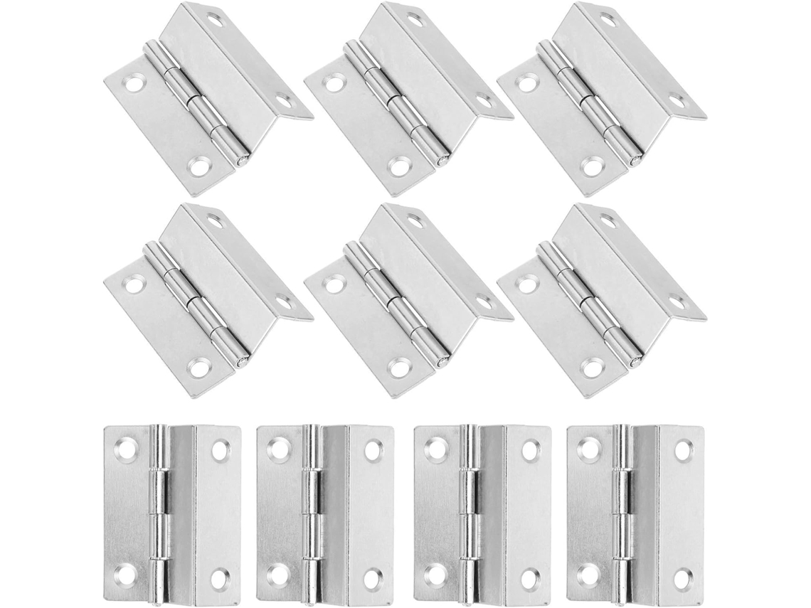 Conjunto De 10 Dobradiças Dobráveis Em Ângulo Reto Para Portas De Armários E Móveis.