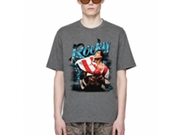 Rockinstone Rocky Movie Airbrush Heather Graphite Adult T-shirt Size:xl