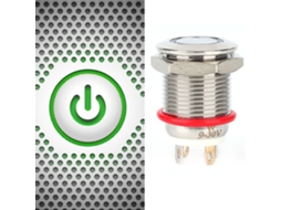 2 Peças Interruptor De Botão Metal Com Led 4 Pinos 12mm, Auto-reset, Ip65 (branco, 100~240v)