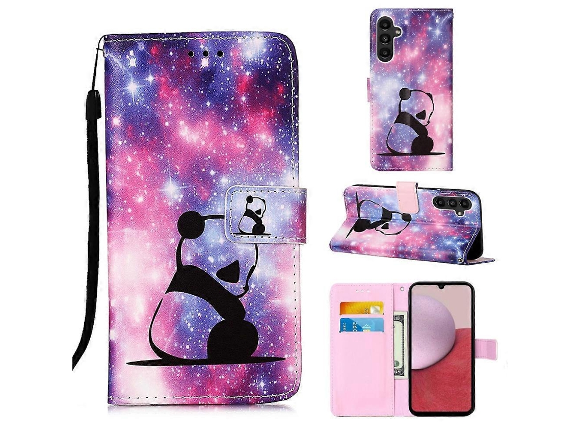 Capa De Celular Em Couro Liso Com Estampa De Desenho Colorido Para Samsung Galaxy A14 5g