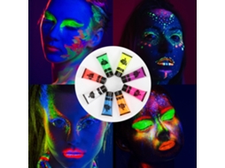 Kit De Pintura Facial Profissional Halloween Para Crianças E Adultos Com 50 Moldes E Pinturas Uv