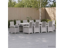 Vidaxl Conjunto De Jantar Para Jardim 11 Unid. Branco E Antracite Pp