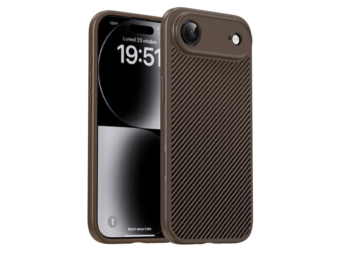 Capa Para Celular Ipaky Para Iphone Air Em Fibra De Carbono - Dourada