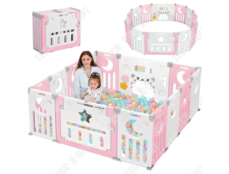 Cercadinho modular para bebês dobrável 150 × CM de plástico em formato adaptável Cercadinhos infan TECH DISCOUNT