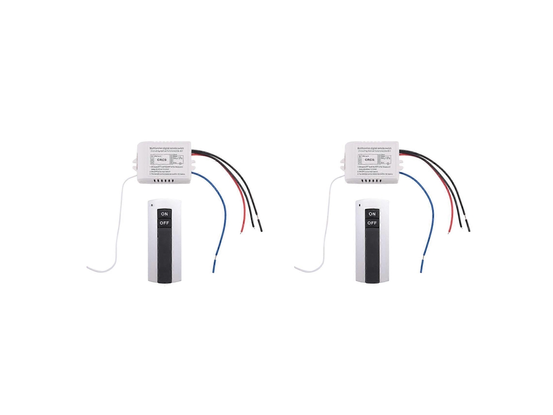 Controle Remoto Para Lâmpada Com 2 Canais, Transmissor Digital 220v, 1 Interruptor Liga/desliga, Receptor De Relé Sem Fio E Lâmpada.