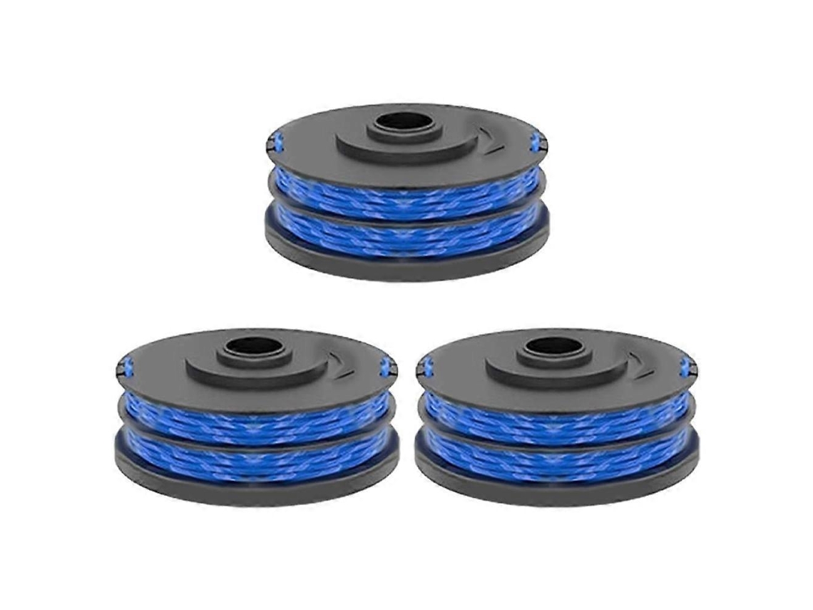 Conjunto De 3 Carretéis De Fio De Corte Rac123 Para Aparadores De Grama Ryobi Rlt6030, Rlt5127, Rlt5027, Rlt4125 E Rlt4027.