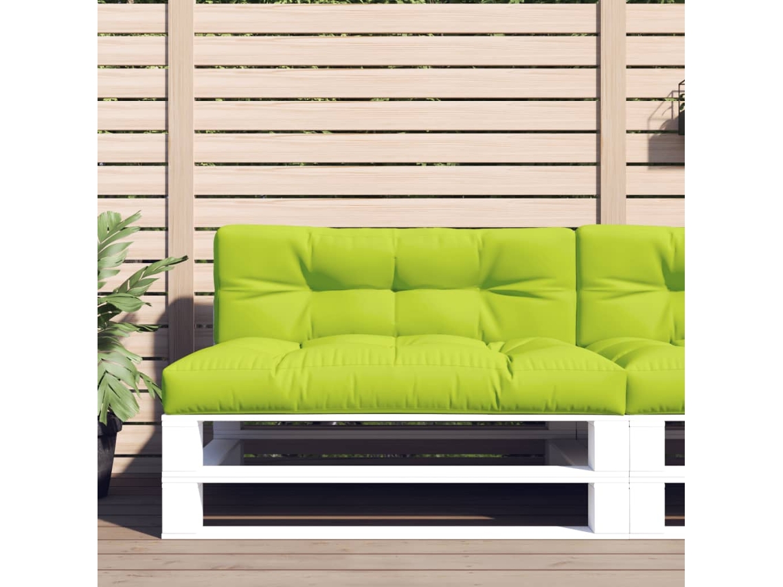 Vidaxl Almofadões Para Móveis De Paletes 2 Pcs Tecido Verde Brilhante