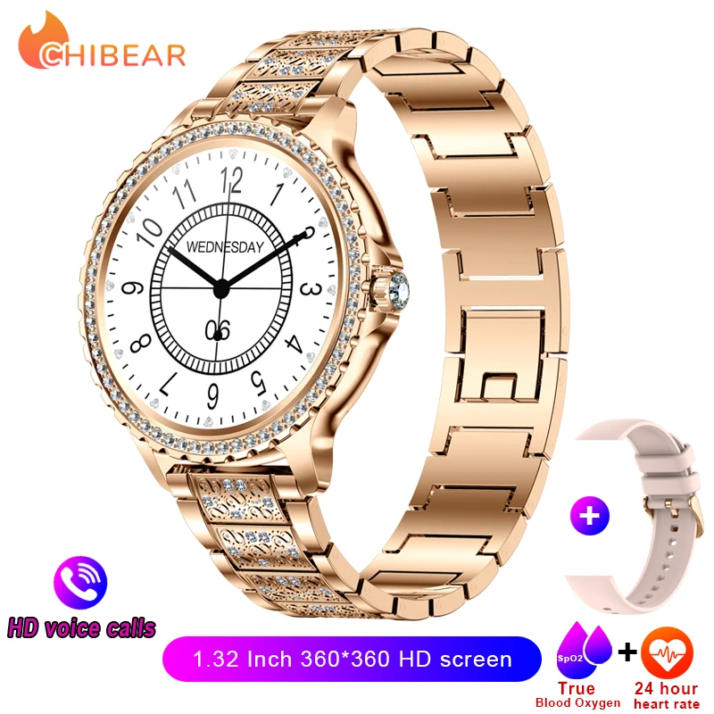Smartwatch, Tela Amoled Hd de 1,32 Polegadas com Resolução de 360*360. MDUG (aço Dourado)