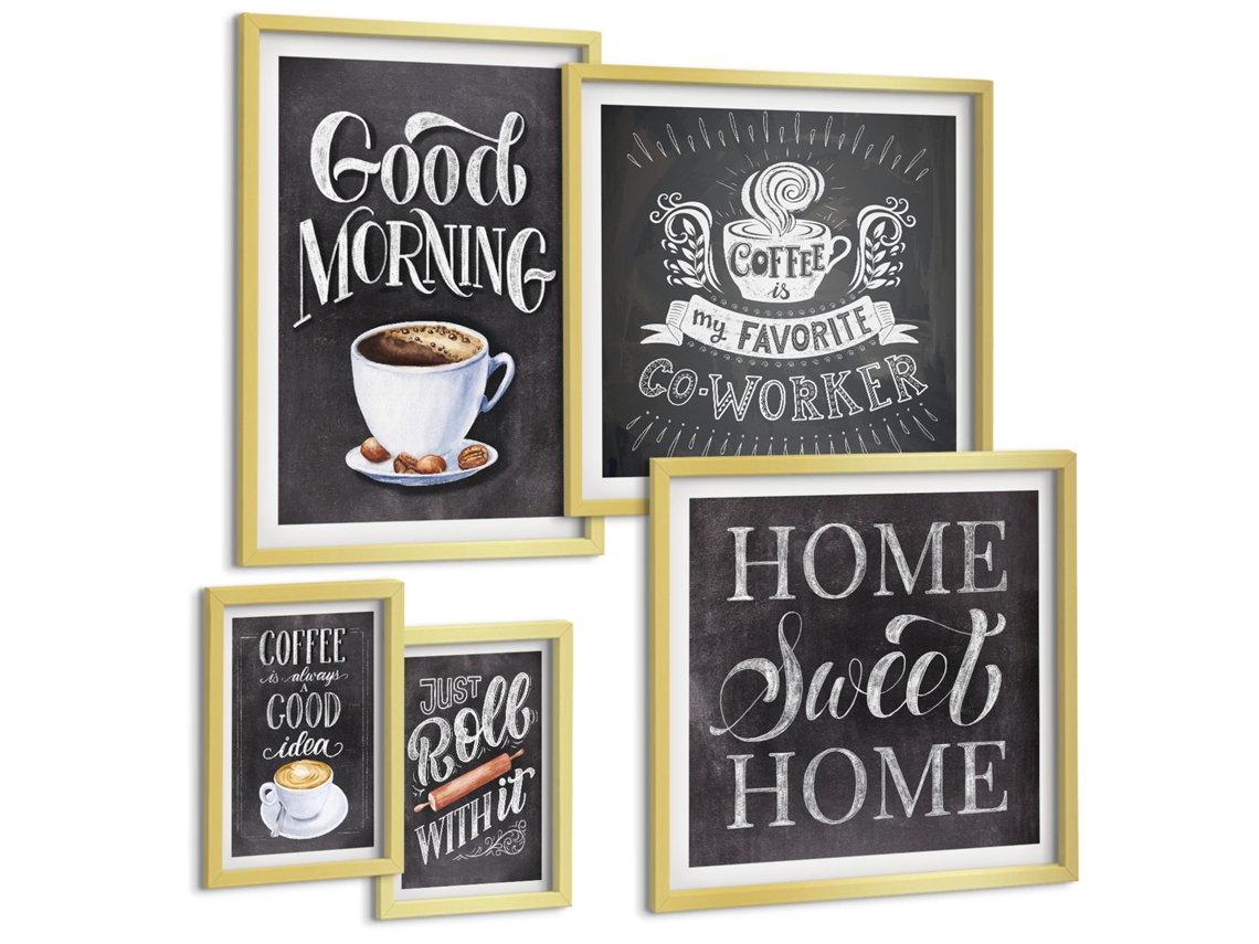 Conjunto De Pinturas Inspirações Rústicas De Café Espelharte (5 Peças)