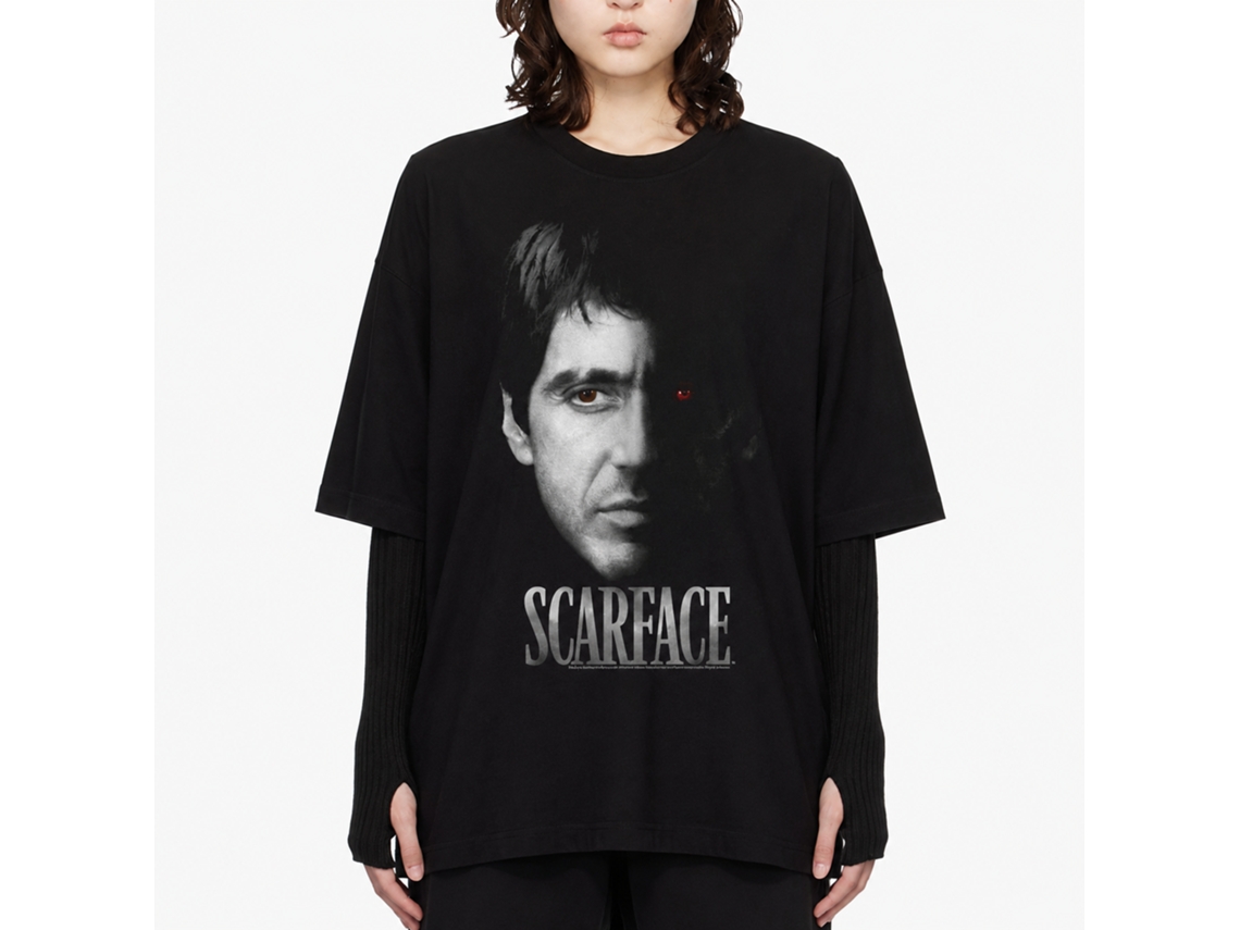 Rockinstone Scarface Movie Red Eye Black Adult T-shirt Size:l