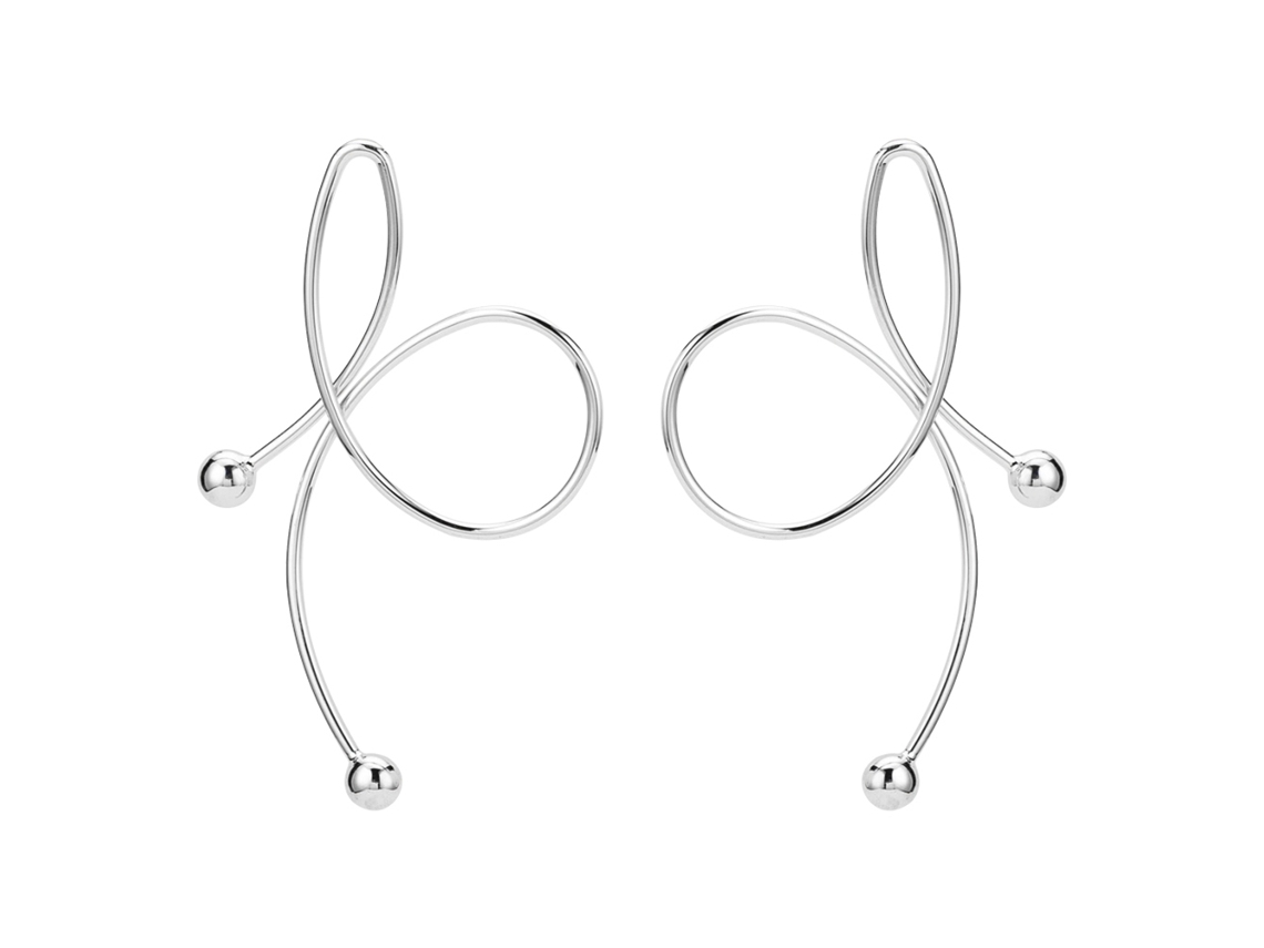 Brincos De Prata 925 Feminino Estilo Twist Moda Atual