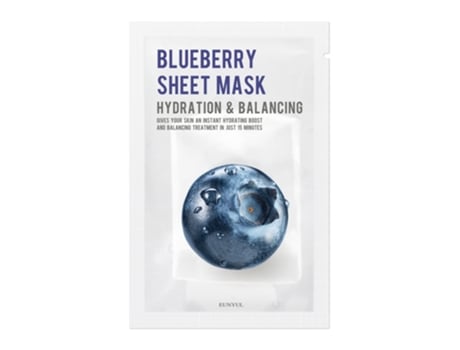 Máscara Facial Hidratante Eunyul Com Extrato De Mirtilo Nutrição E Frescor Para A Sua Pele!