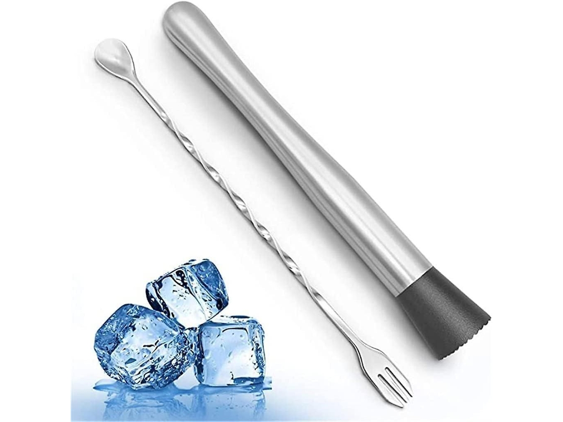 Kit De Bar Com Misturador E Colher De Aço Inoxidável Para Coquetéis, 8 Polegadas