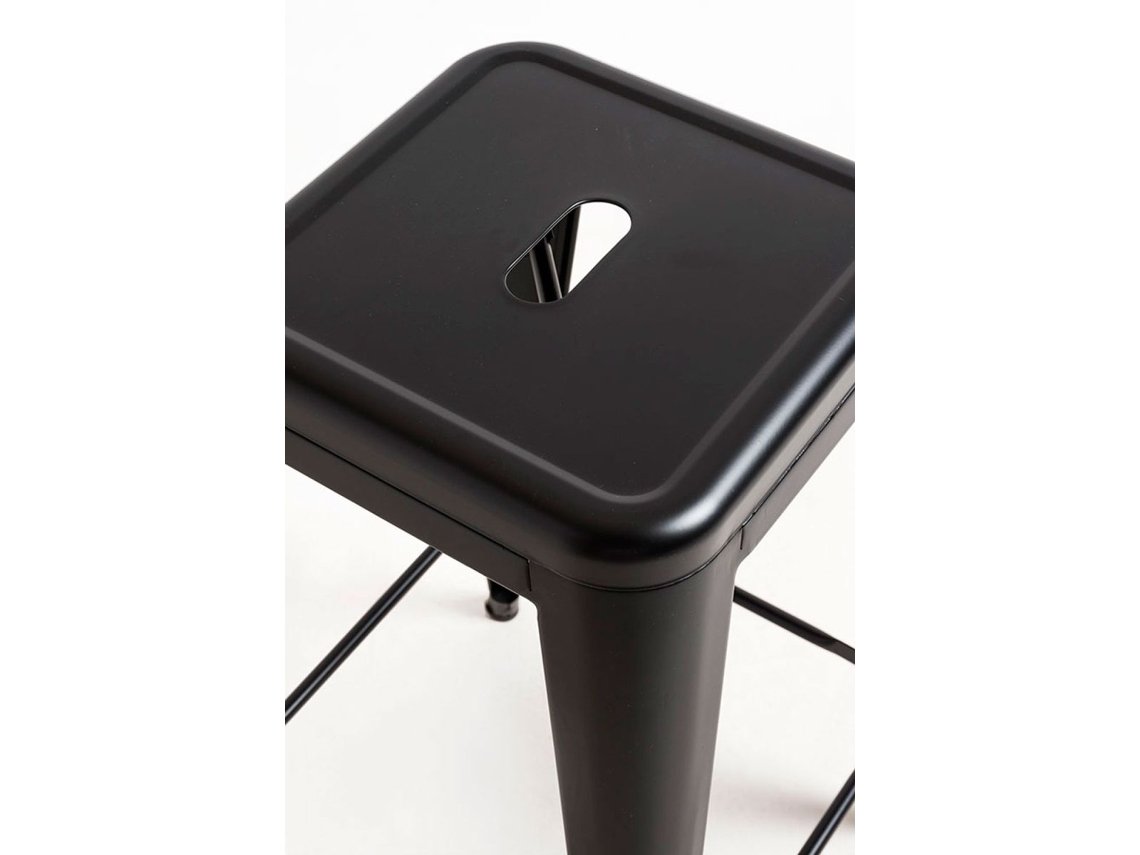 Pack 4 Bancos Torix Baixos 65 Cm - Preto Mate