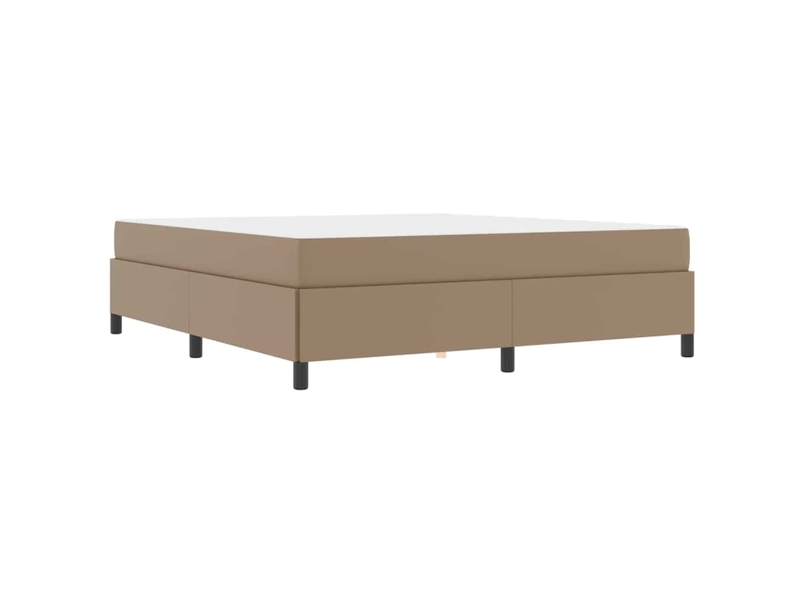 Cama Com Colchão Vidaxl Castanho Couro Sintético (180x200 Cm)