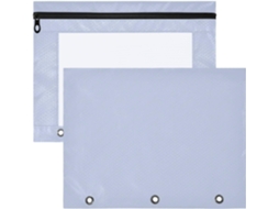 Pacote com 2 Estojo Zíper Furador de 3 Furos para Fichário Argolas Unidades Material Escolar Azul Celeste 31