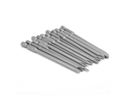 Kit De Bits De Parafusadeira 12 Peças Slot E Cruz Aço Cromo Vanádio 100mm Para Ferramentas Elétricas